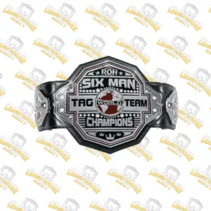 ROH Six Man World Tag Team Championship Wrestling Belt Ttile