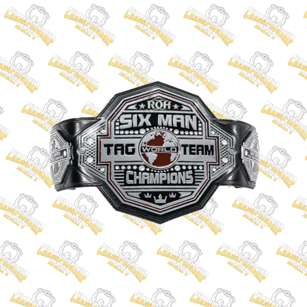ROH Six Man World Tag Team Championship Wrestling Belt Ttile