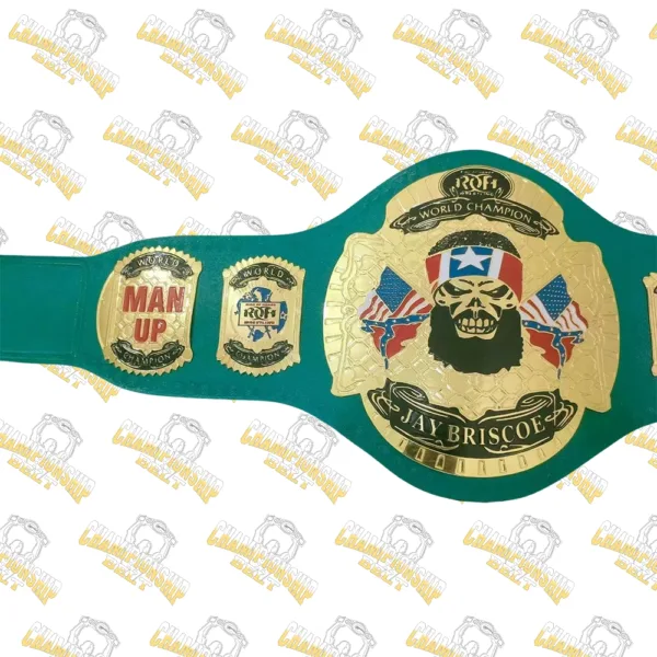 Jay Briscoe Man Up World ROH Championship Wrestling Title Belt