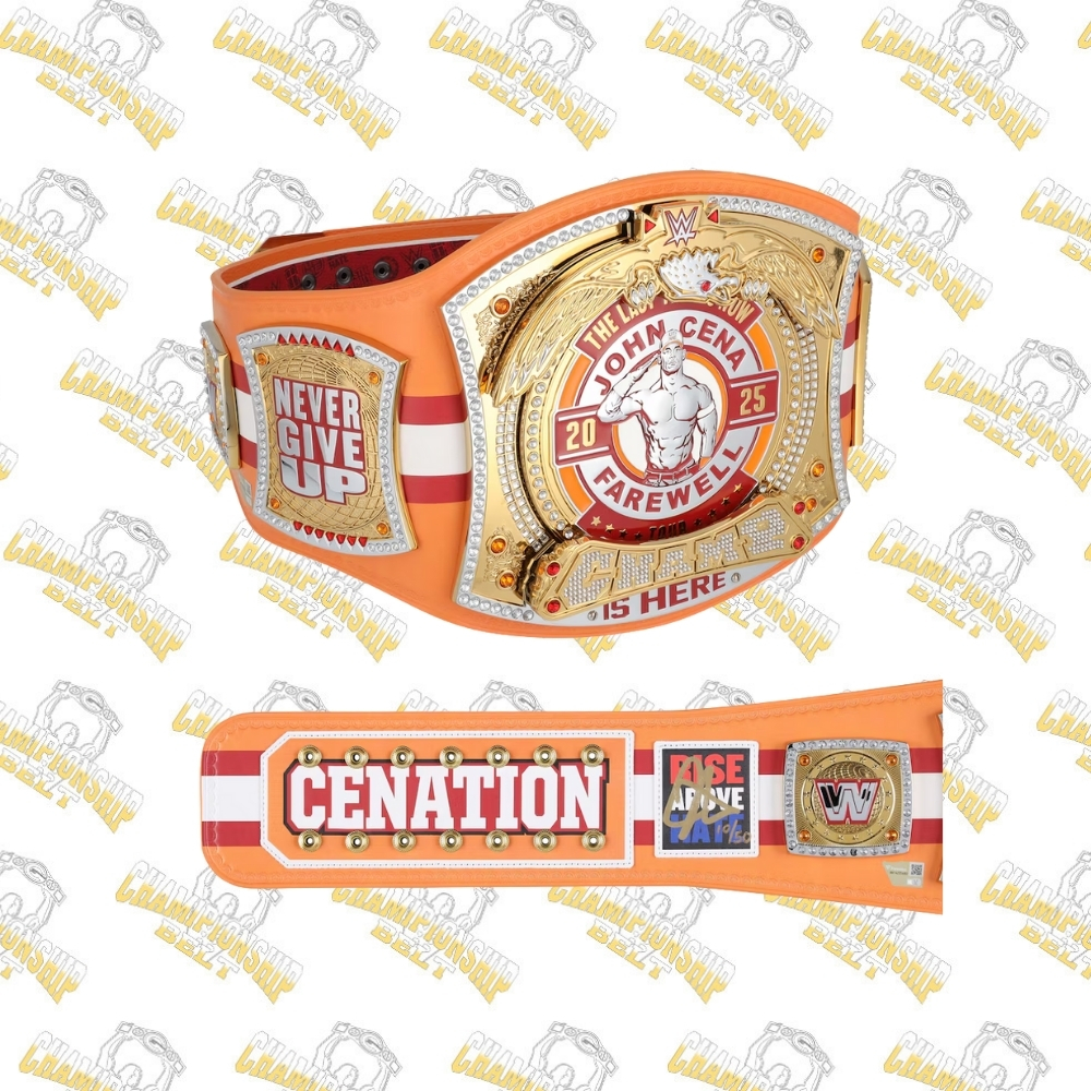 John Cena WWE Autographed Farewell Tour 2025 Tampa Replica Title Belt