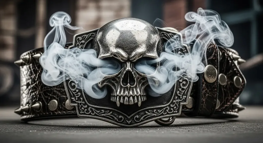 Smoking Skull Belt
